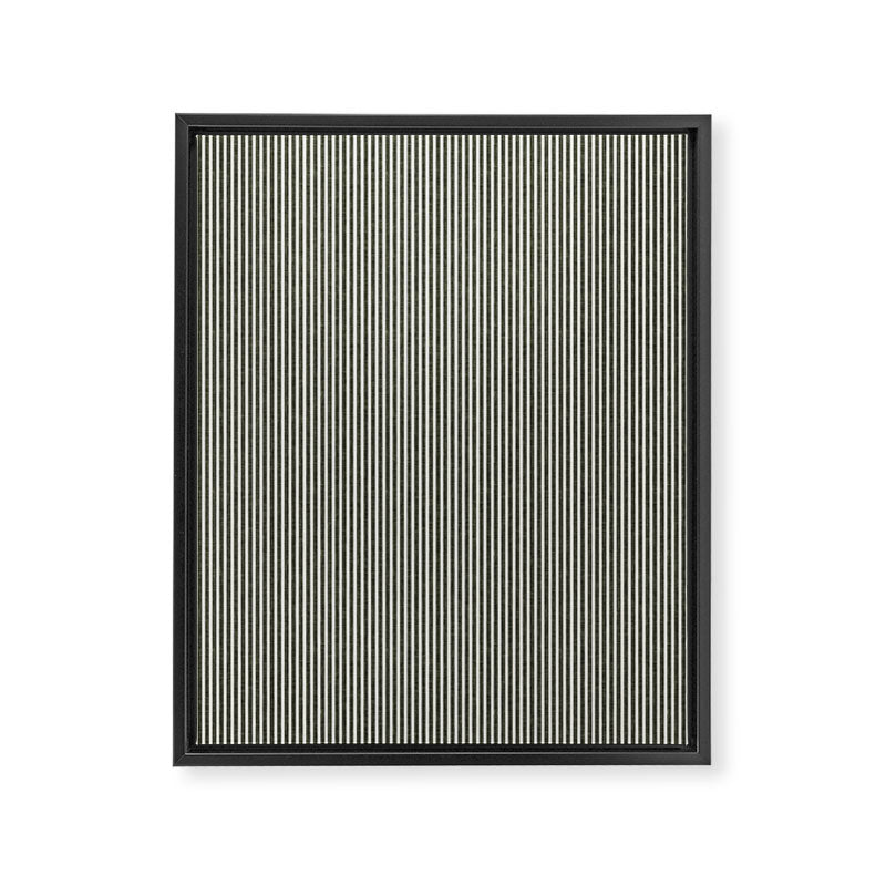 linen textured stripes - olive green Framed Canvas Print Gallery Image 8