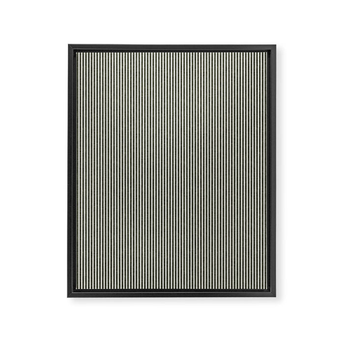 linen textured stripes - olive green Framed Canvas Print Gallery Image 1