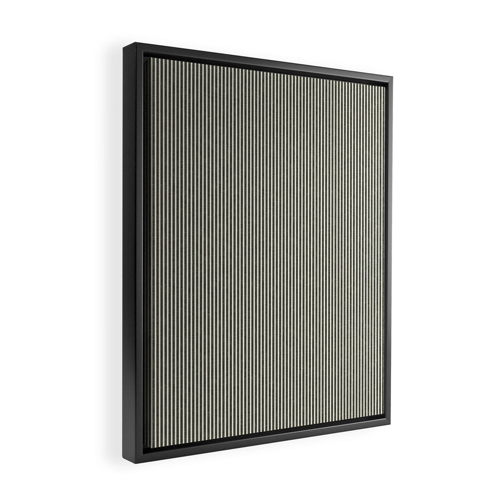 linen textured stripes - olive green Framed Canvas Print Gallery Image 2