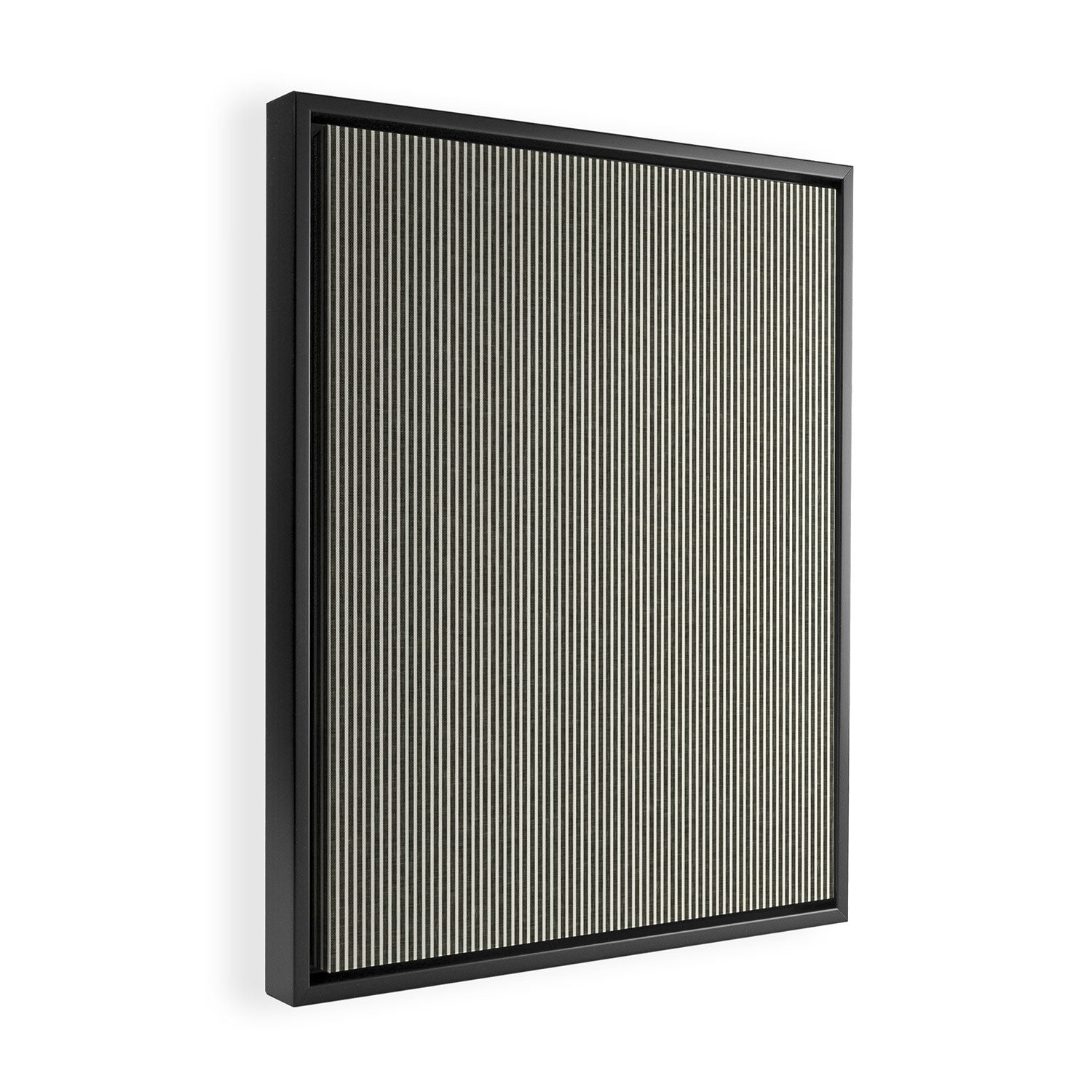 linen textured stripes - olive green Framed Canvas Print Gallery Image 2
