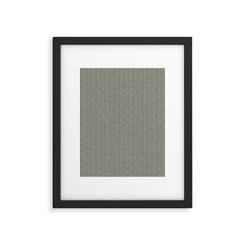 linen textured stripes - olive green Framed Art Print Gallery Image 6