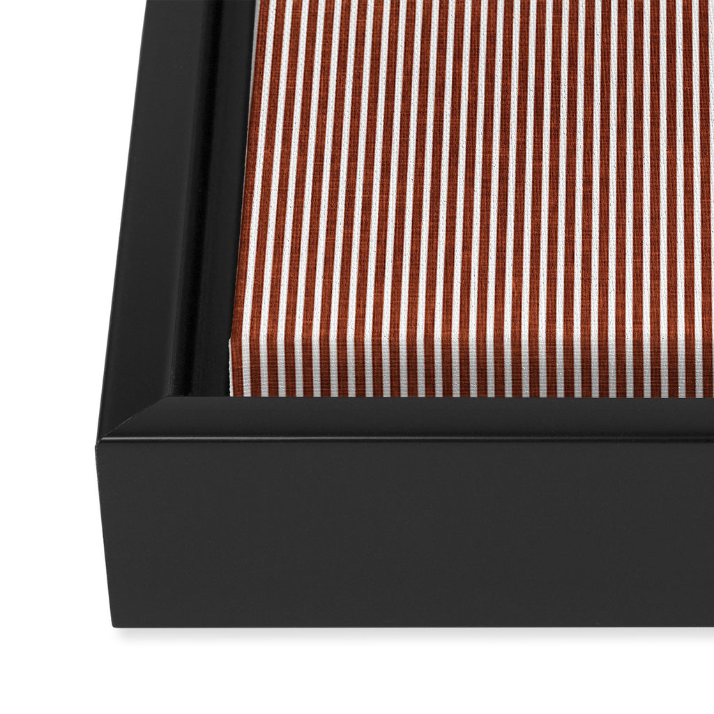 linen textured stripes - rust Framed Canvas Print Gallery Image 3