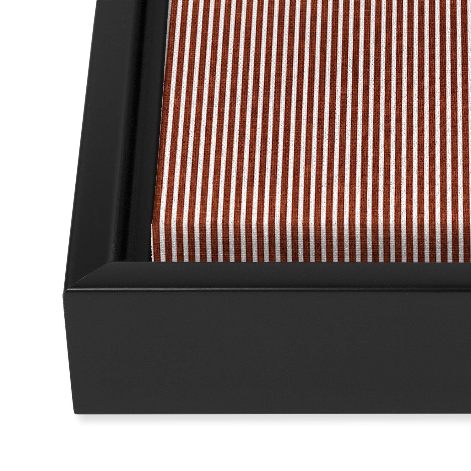 linen textured stripes - rust Framed Canvas Print Gallery Image 3