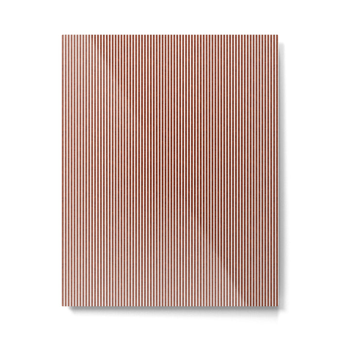 linen textured stripes - rust Metal Print Gallery Image 1