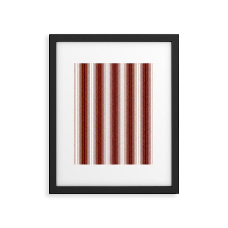 linen textured stripes - rust Framed Art Print Gallery Image 6