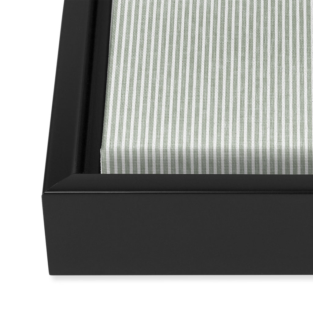 linen textured stripes - sage Framed Canvas Print Gallery Image 3