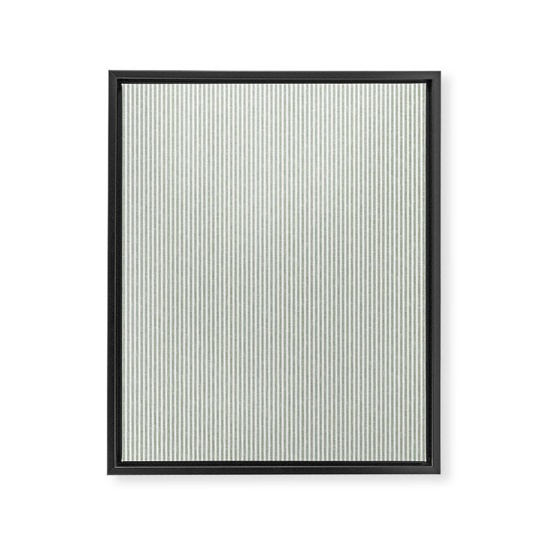 linen textured stripes - sage Framed Canvas Print Gallery Image 8