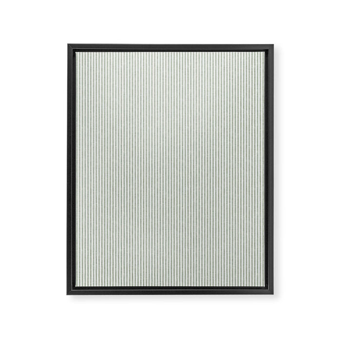 linen textured stripes - sage Framed Canvas Print Gallery Image 1