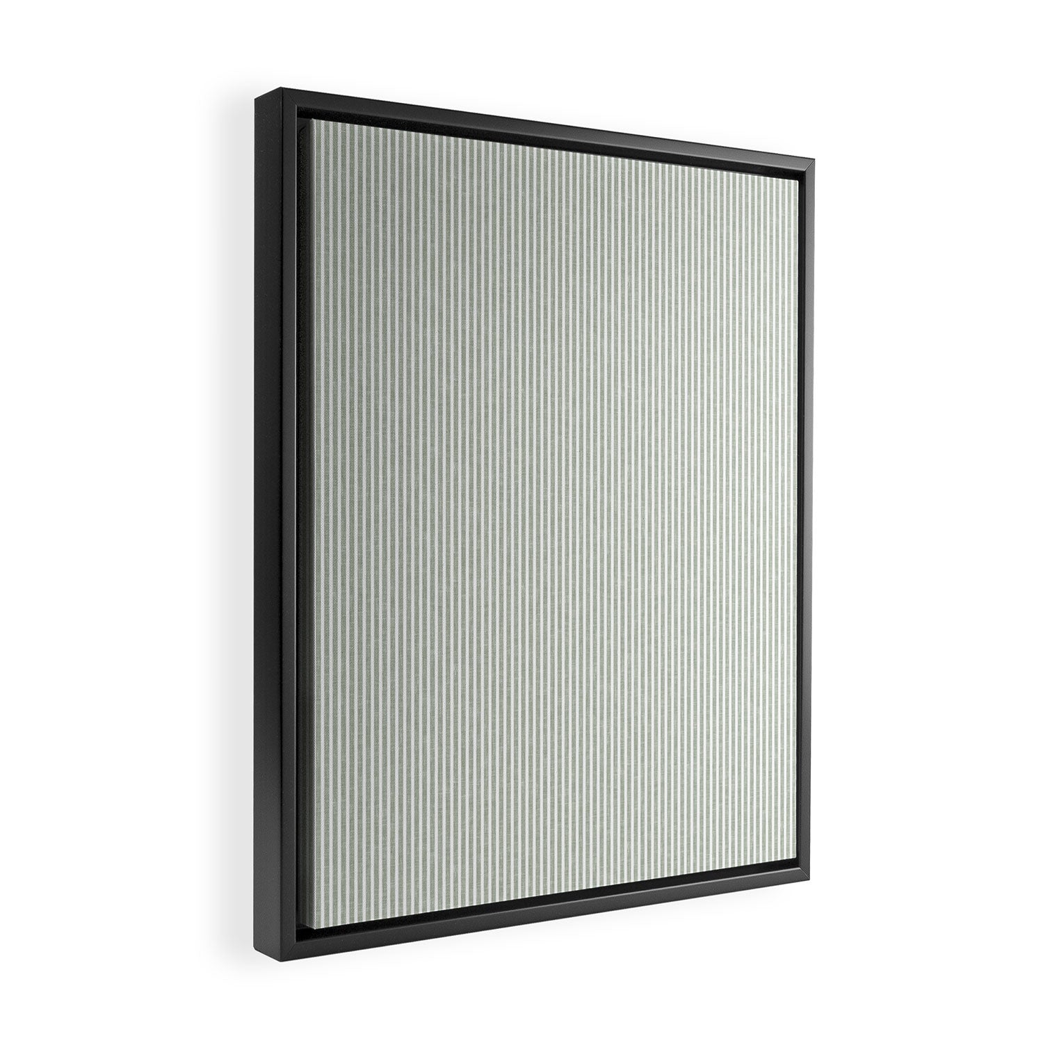 linen textured stripes - sage Framed Canvas Print Gallery Image 2