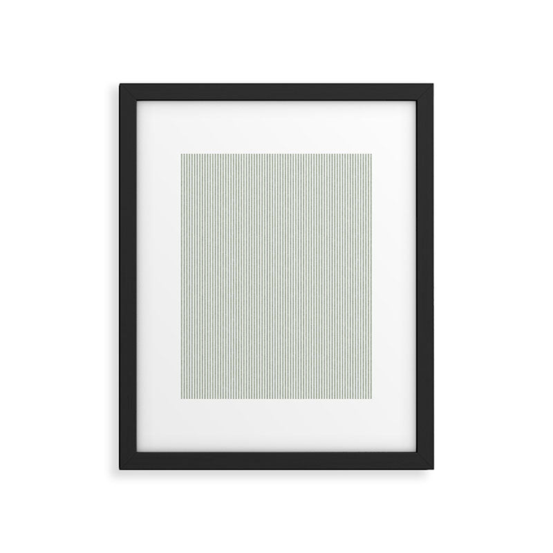 linen textured stripes - sage Framed Art Print Gallery Image 6
