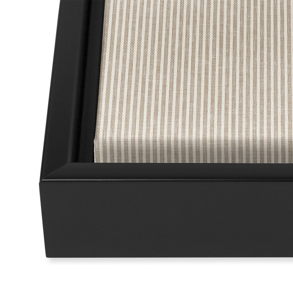 linen textured stripes - sand Framed Canvas Print Gallery Image 3
