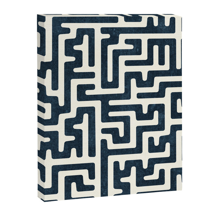maze in dark blue Canvas Print Gallery Image 1