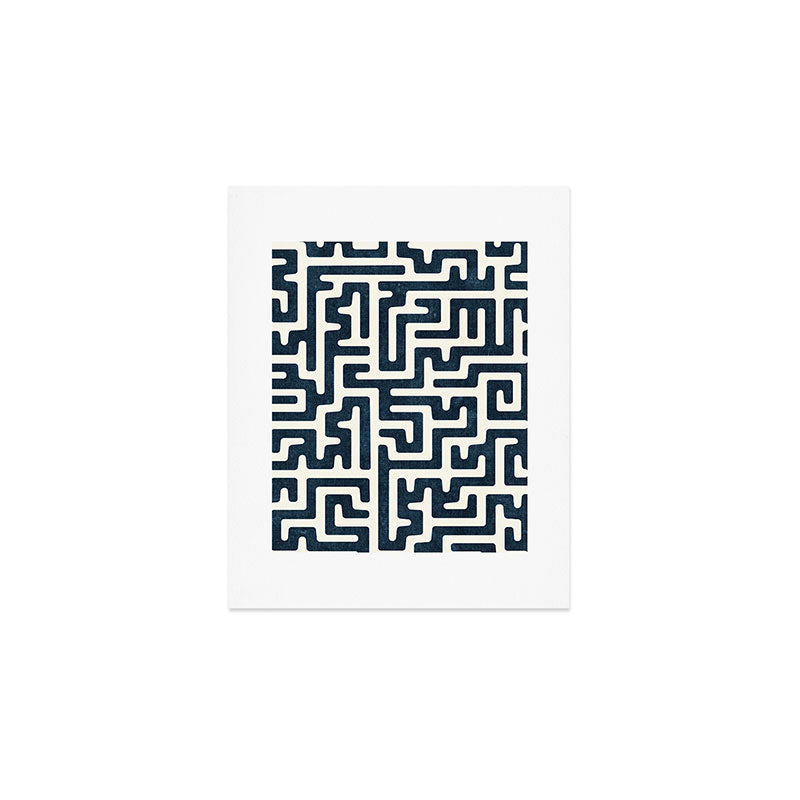 maze in dark blue Art Print Gallery Image 1