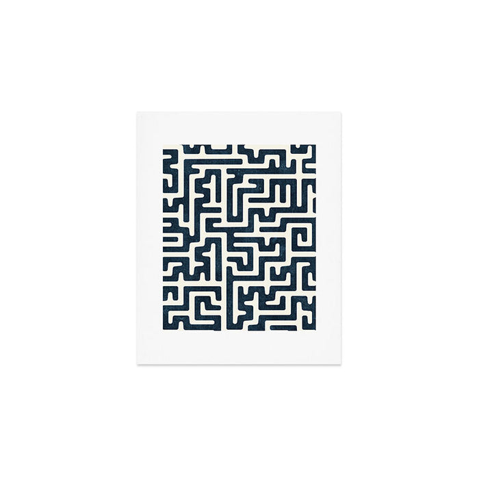 maze in dark blue Art Print Gallery Image 1