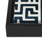 maze in dark blue Framed Canvas Print Gallery Image 3