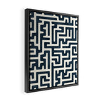 maze in dark blue Framed Canvas Print Gallery Image 2