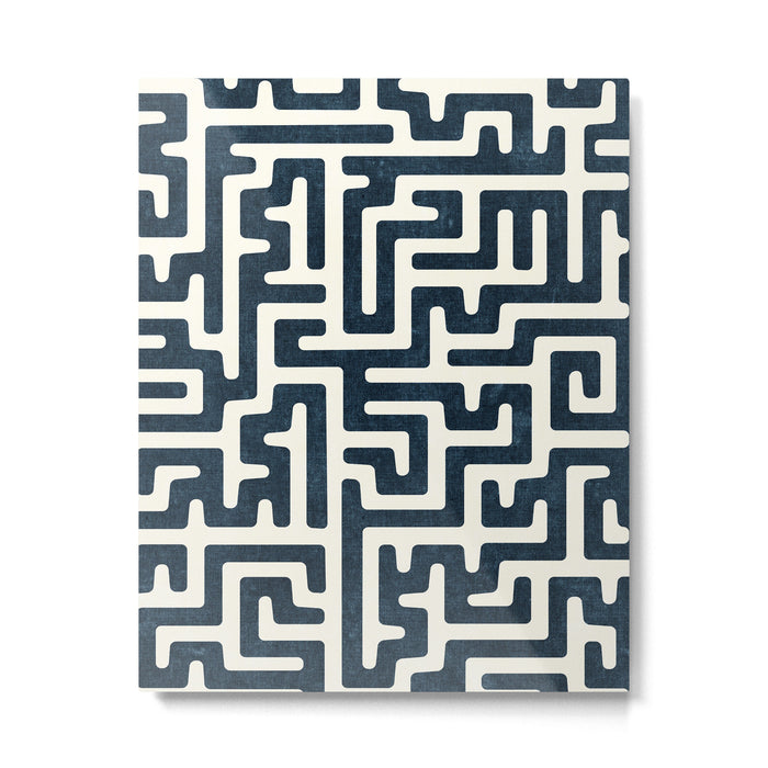 maze in dark blue Metal Print Gallery Image 1