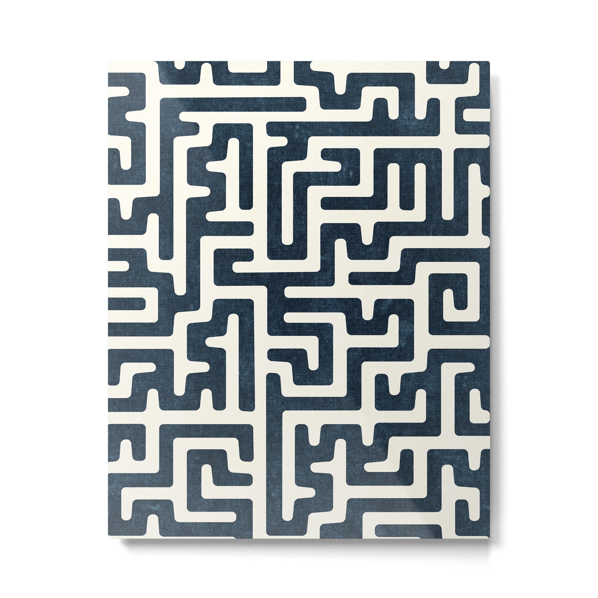 maze in dark blue Metal Print Gallery Image 6