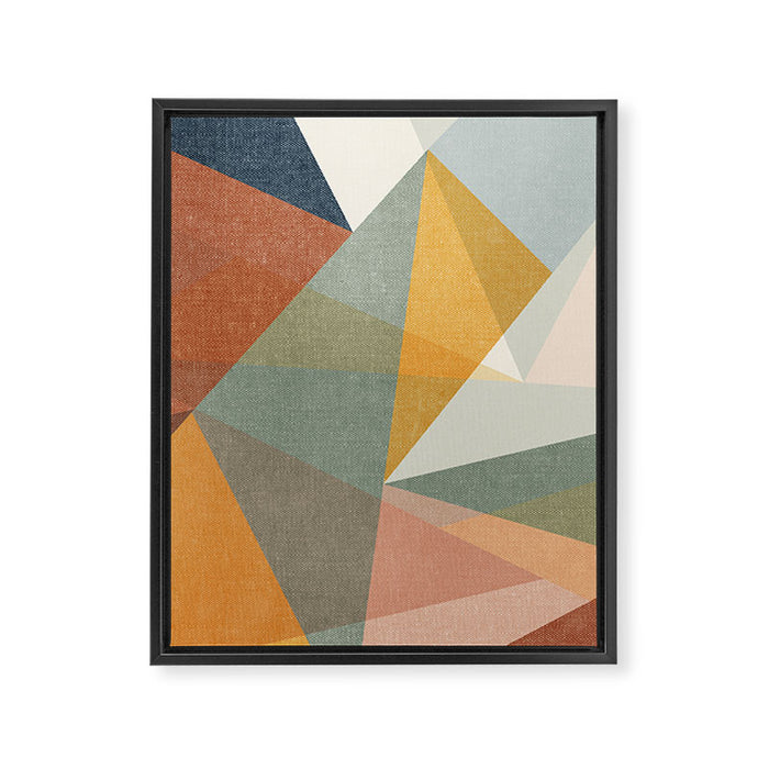 modern triangle mosaic - multi Framed Canvas Print Gallery Image 1