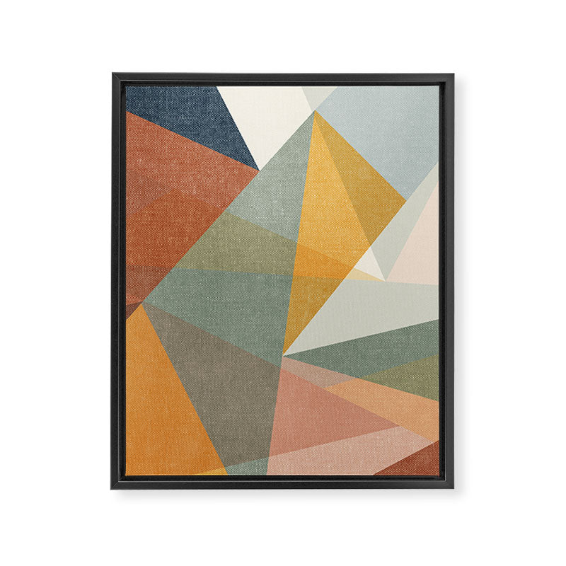 modern triangle mosaic - multi Framed Canvas Print Gallery Image 8