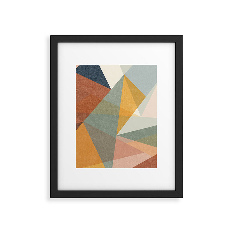 modern triangle mosaic - multi Framed Art Print Gallery Image 6