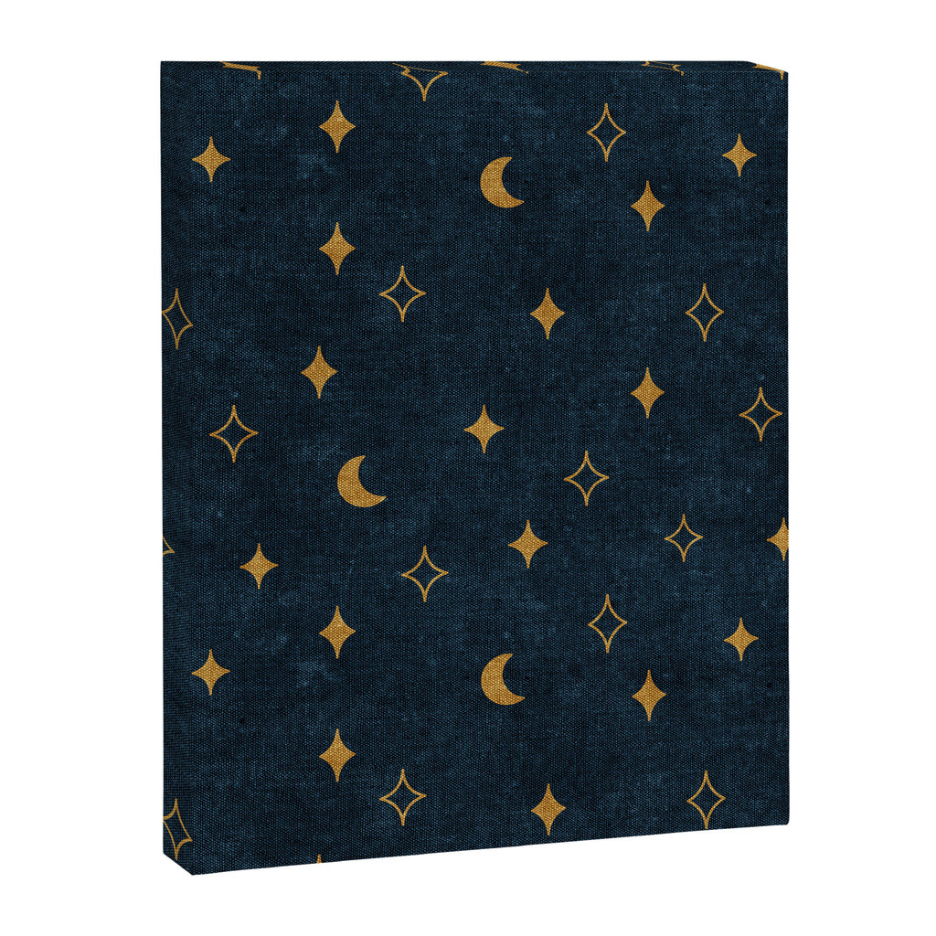 moon and stars - dark blue Canvas Print Gallery Image 8