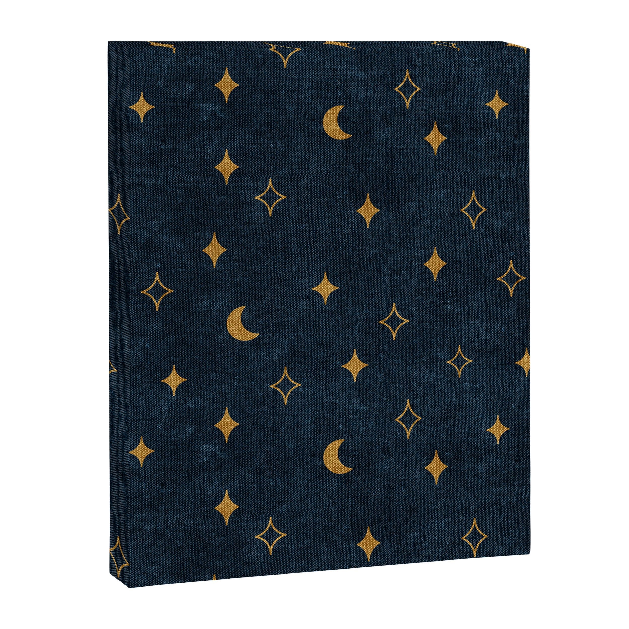 moon and stars - dark blue Canvas Print Gallery Image 8