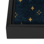 moon and stars - dark blue Framed Canvas Print Gallery Image 3