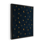 moon and stars - dark blue Framed Canvas Print Gallery Image 2