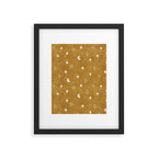 moon and stars - mustard Framed Art Print Gallery Image 4