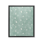 moon and stars - surf blue Framed Canvas Print Gallery Image 8
