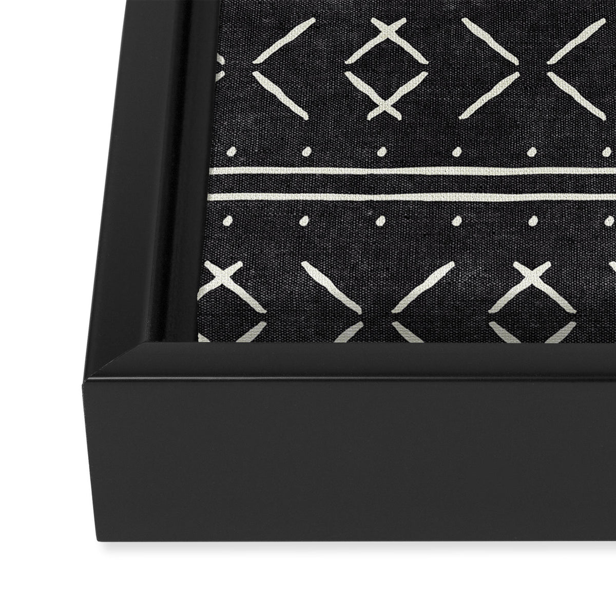 mud cloth stitch - onyx Framed Canvas Print Gallery Image 3