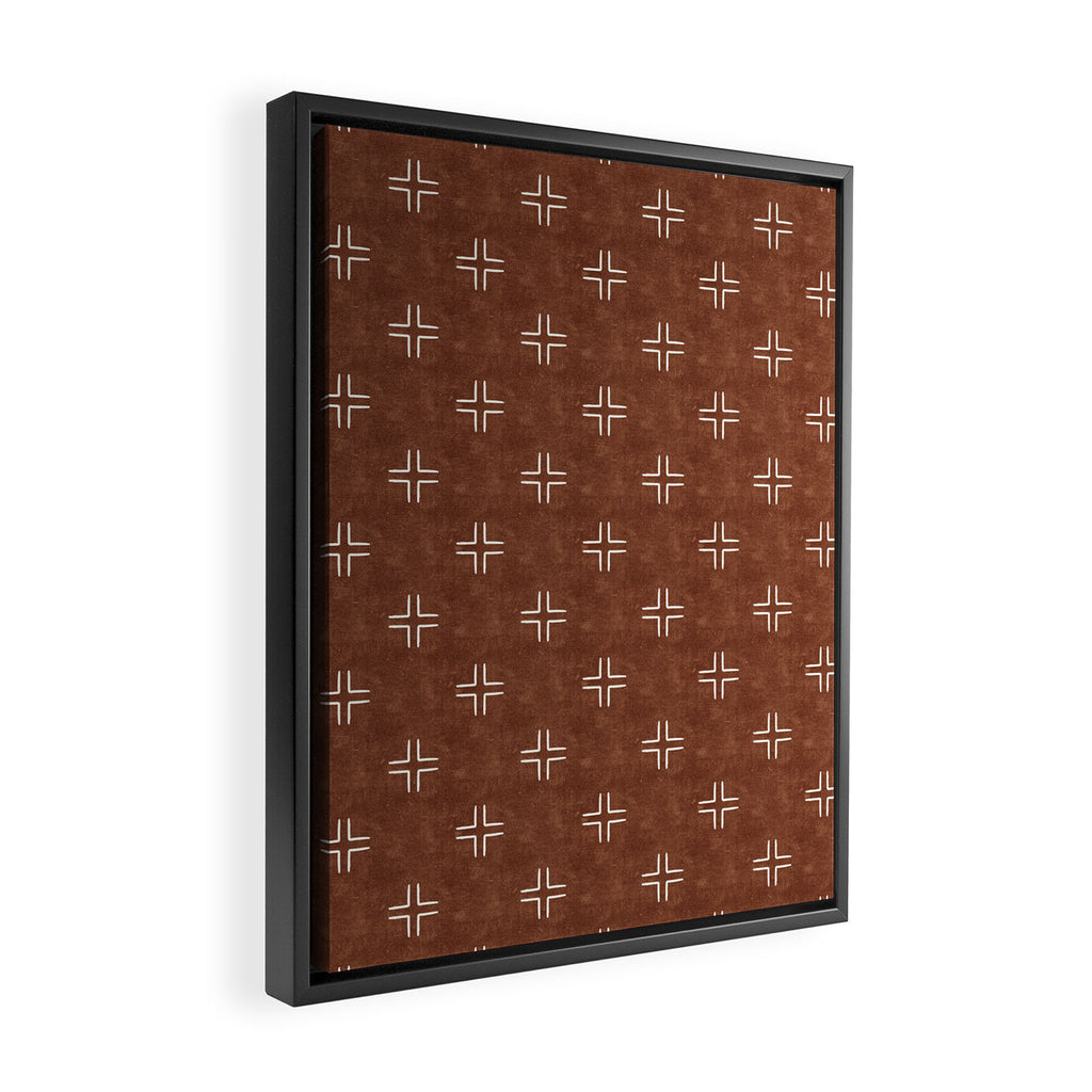 mudcloth crosses - brandywine Framed Canvas Print Gallery Image 2