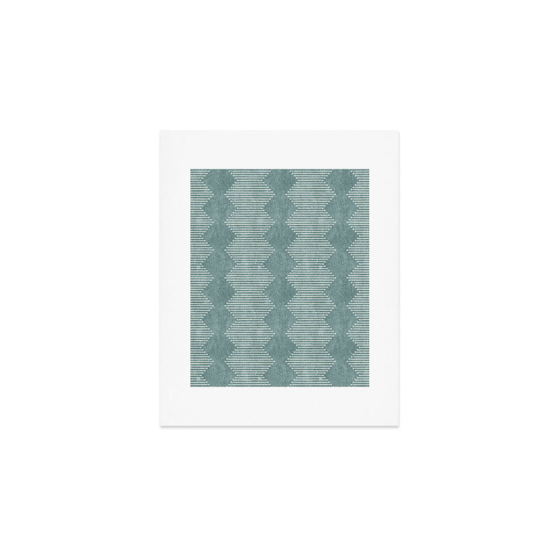 mudcloth diamonds - dusty blue Art Print Gallery Image 1
