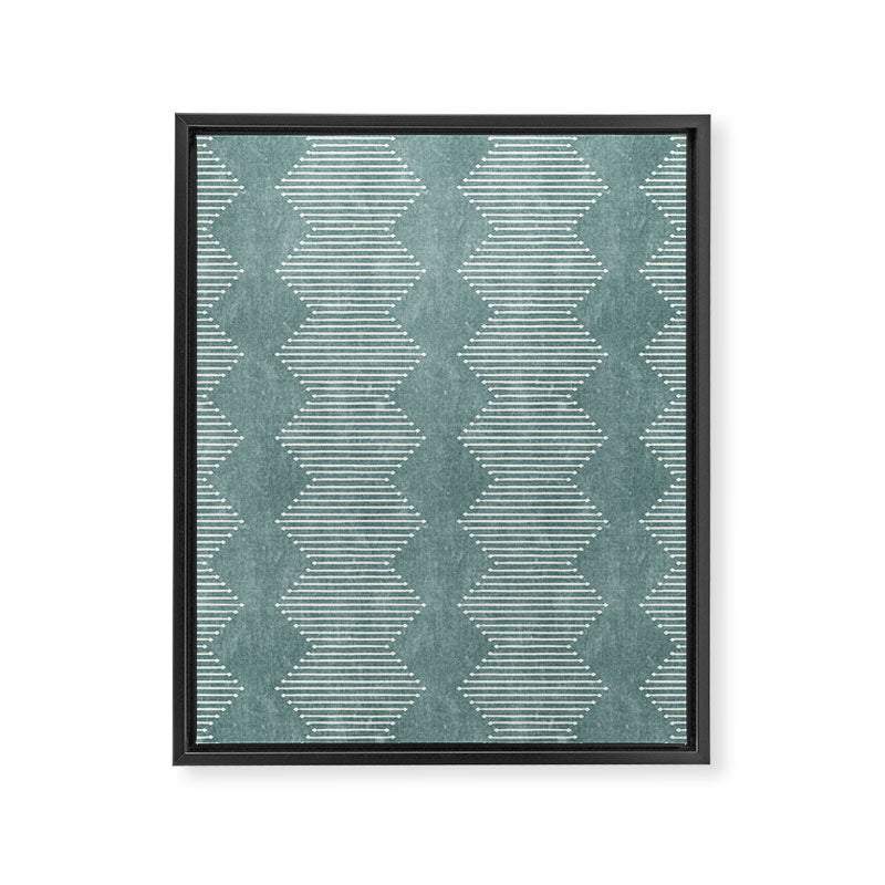mudcloth diamonds - dusty blue Framed Canvas Print Gallery Image 8