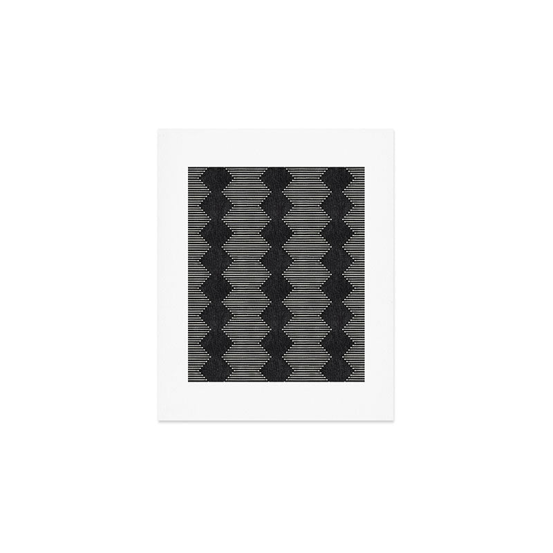 mudcloth diamonds - onyx Art Print Gallery Image 1