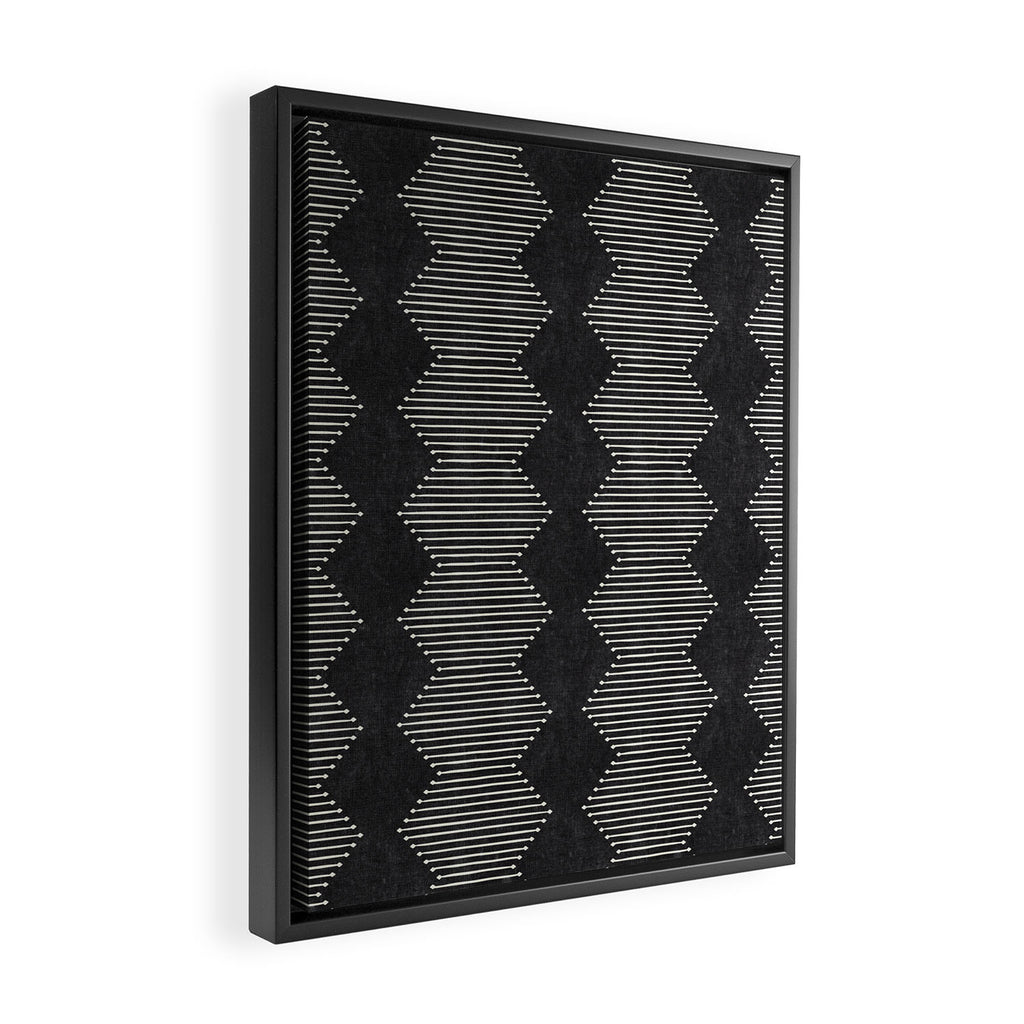 mudcloth diamonds - onyx Framed Canvas Print Gallery Image 2