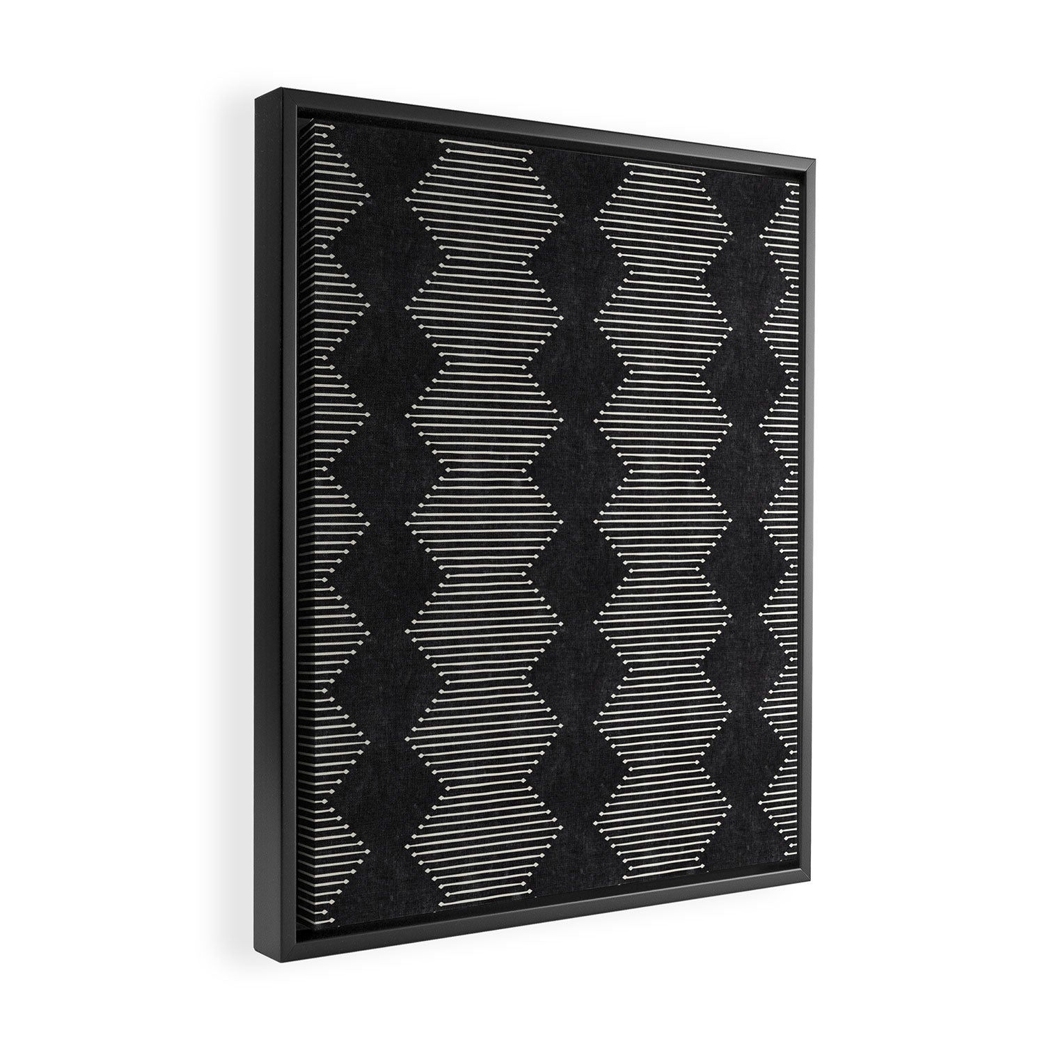 mudcloth diamonds - onyx Framed Canvas Print Gallery Image 2