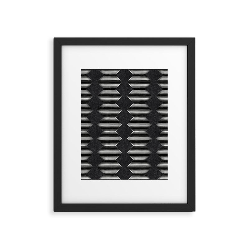 mudcloth diamonds - onyx Framed Art Print Gallery Image 6