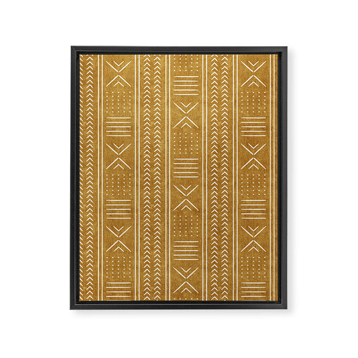 mustard mud cloth - arrow cross Framed Canvas Print Gallery Image 1