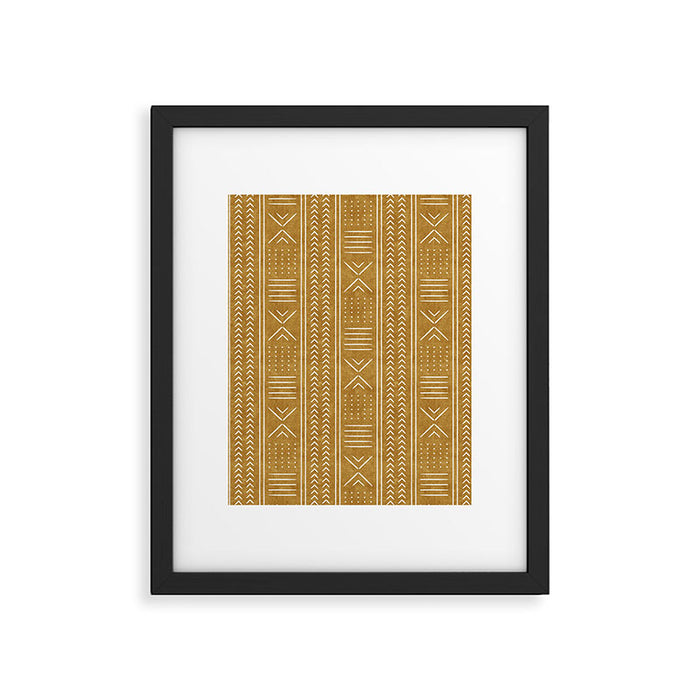 mustard mud cloth - arrow cross Framed Art Print Gallery Image 1
