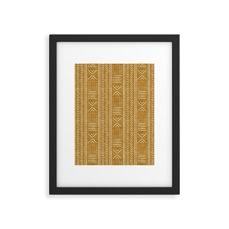 mustard mud cloth - arrow cross Framed Art Print Gallery Image 4