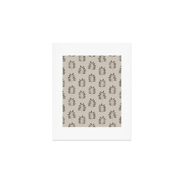 noble branches - pewter and olive Art Print Gallery Image 1