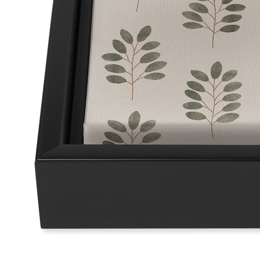 noble branches - pewter and olive Framed Canvas Print Gallery Image 3