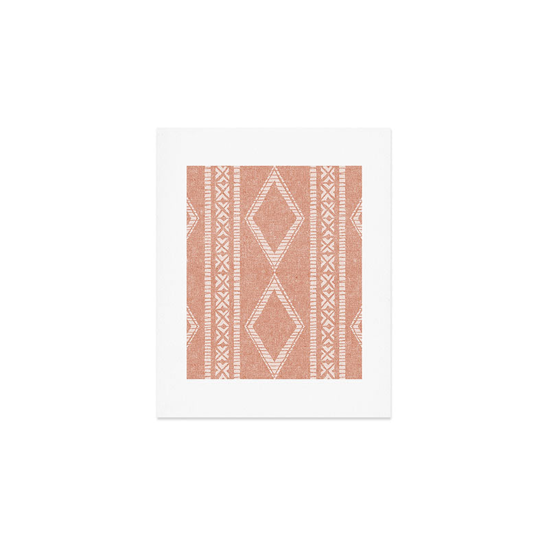 oceania diamond stripes - terracotta Art Print Gallery Image 1