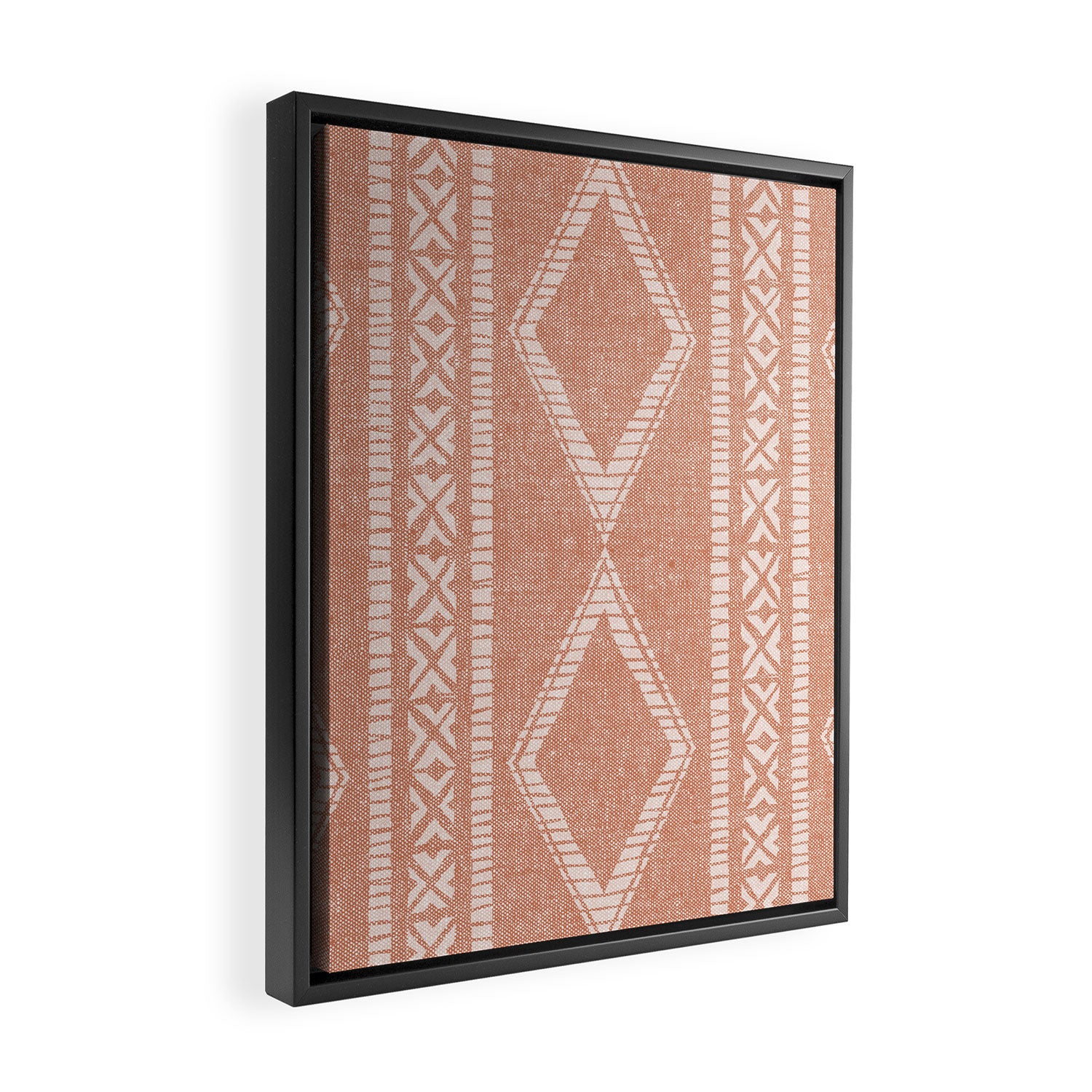oceania diamond stripes - terracotta Framed Canvas Print Gallery Image 2