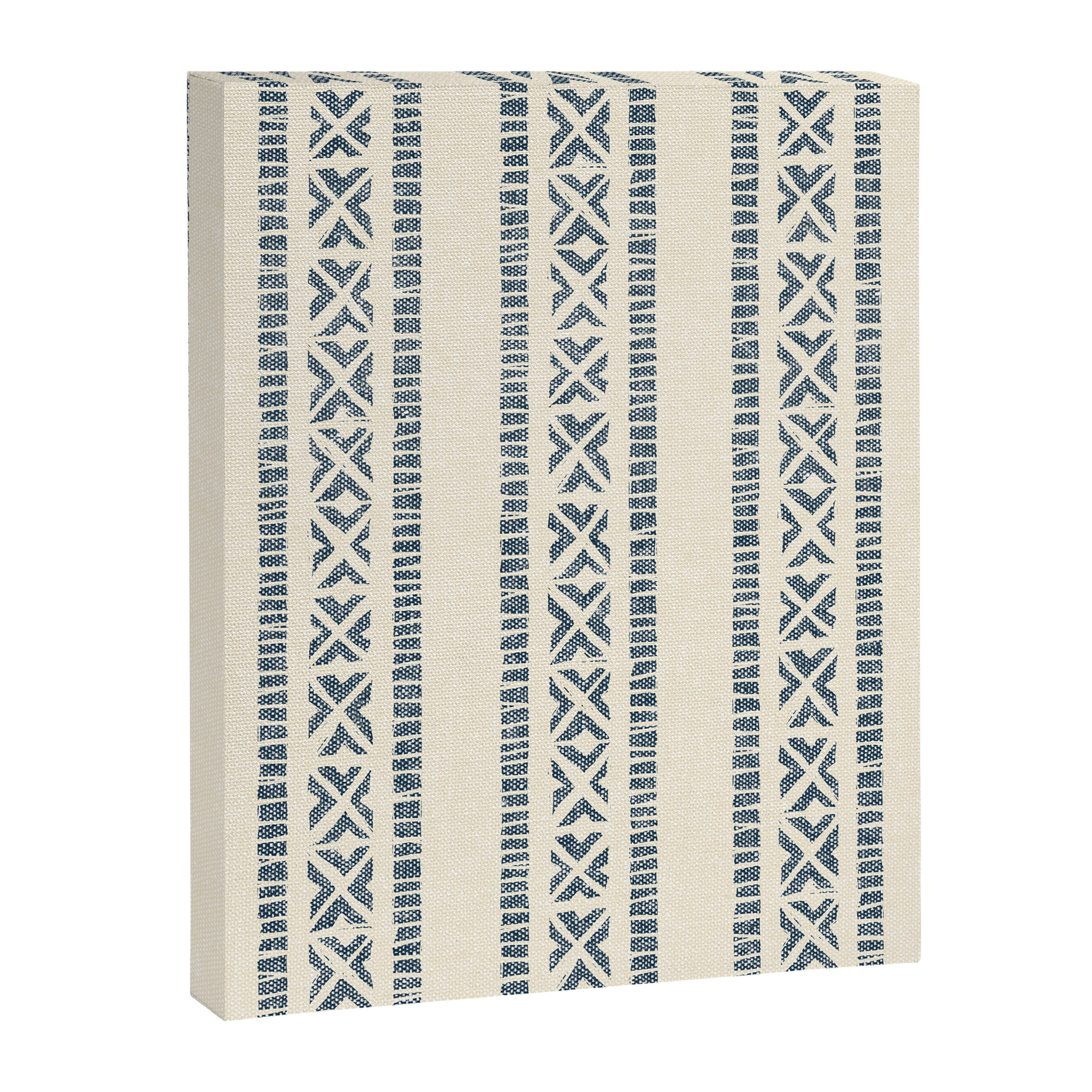 oceania vertical stripes - navy blue on cream Canvas Print Gallery Image 8