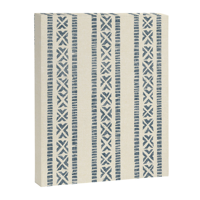 oceania vertical stripes - navy blue on cream Canvas Print Gallery Image 1