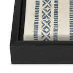 oceania vertical stripes - navy blue on cream Framed Canvas Print Gallery Image 3