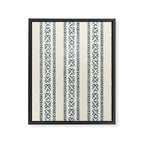 oceania vertical stripes - navy blue on cream Framed Canvas Print Gallery Image 8